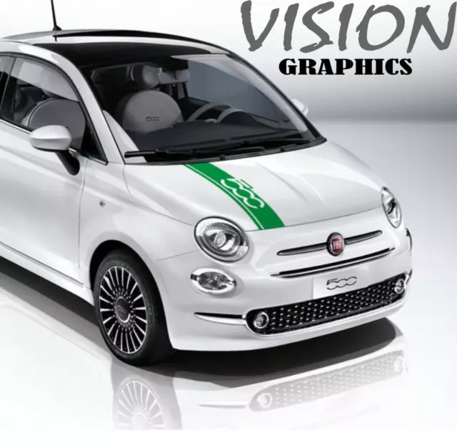Fiat 500 Abarth Bonnet Stripes Vinyl Graphics Decals Stickers Racing Adhesive