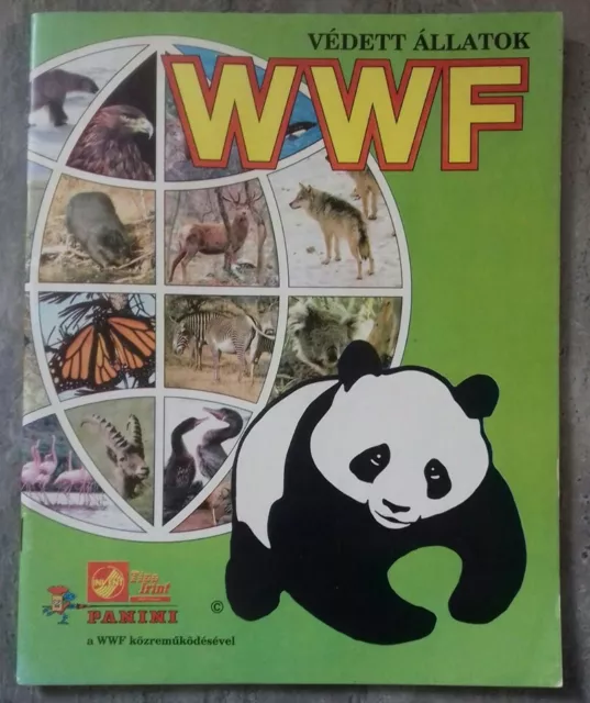WWF: Threatened Animals: Vintage Panini Pegatinas Álbum: 100% Completo