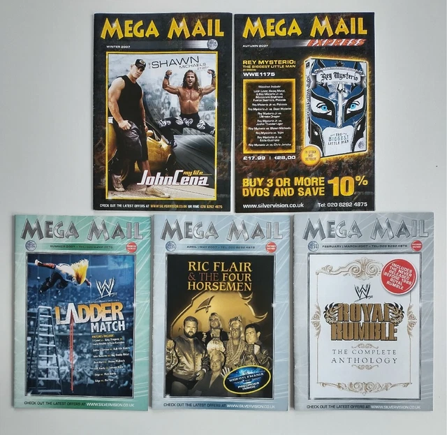 WWE WWF MEGA MAIL CATALOGUES 2007 SILVERVISION VHS DVD wrestling Hulk Hogan
