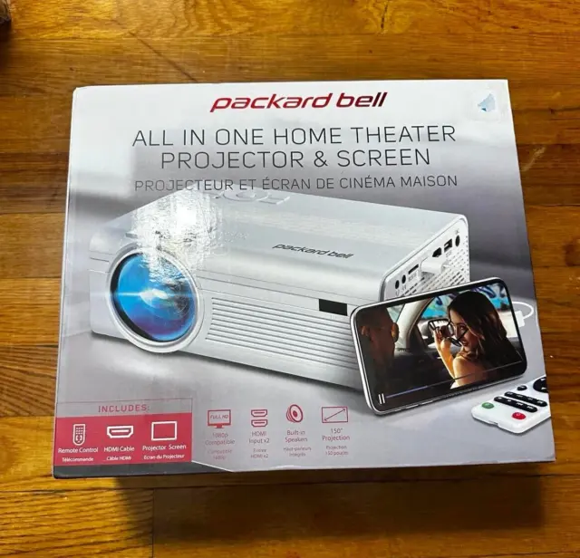 Packard Bell All In One Home Theater Projector And Screen Versatile Connectivity