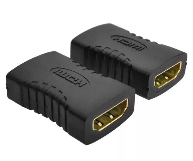 2 X Coupleur HDMI Femelle F/F Adaptateur Connecteur HD 4K 60HZ 3D