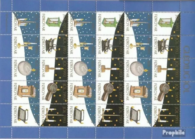 Danemark-Îles Féroé Feuille miniature Vignette neuf 1993 timbres de noël