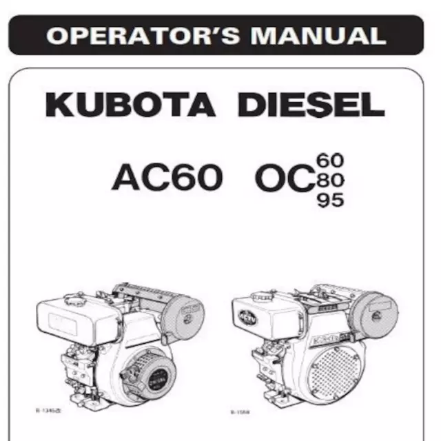 Kubota Diesel Engine AC60 OC60 OC80 OC95 Operator Manual