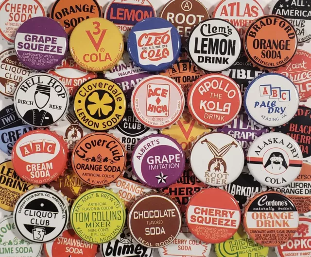 100 Vintage Soda Bottle Caps Pop (((NO REPEATS))) Crimped/Used, Zero Defects