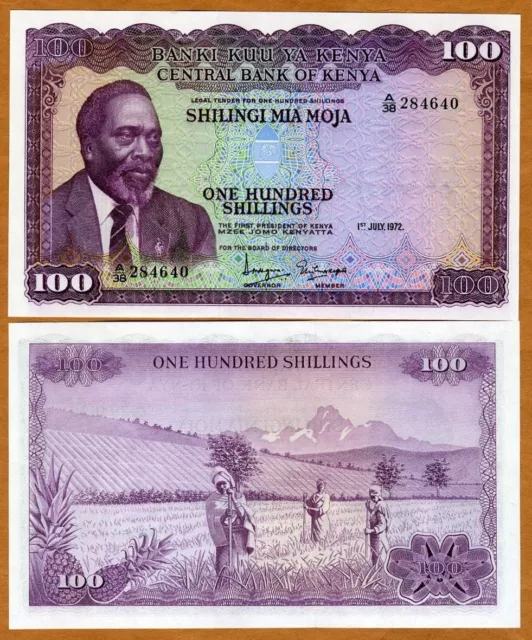 Kenya, 100 Shillings, 1972, P-10c, UNC