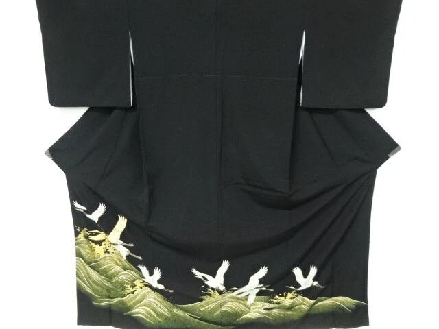 6571818: Japanese Kimono / Vintage Tomesode / Embroidery / Kinsai / Rough Wave