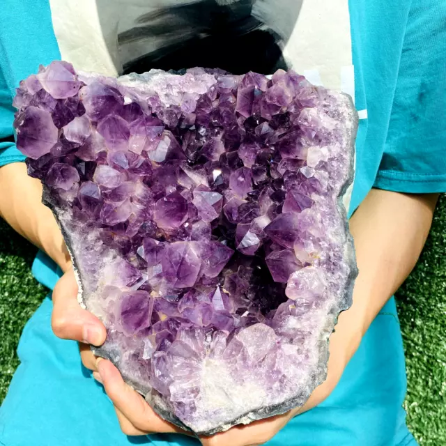 15.18LB top Natural Amethyst geode quartz cluster crystal specimen healing