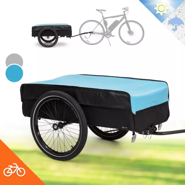 Remolque de carga remolque de bicicleta coche de mano transportador 50L 40 kg 16" ruedas azul