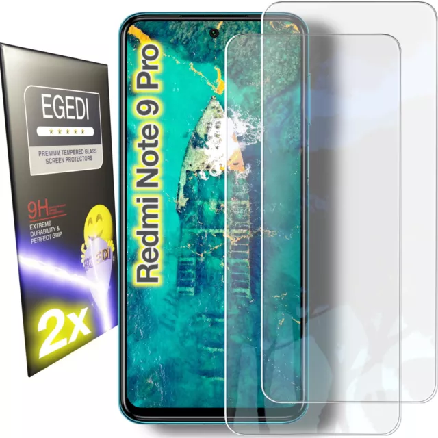 2x Panzerfolie für Redmi Note 9 Pro Schutzglas Glasfolie Schutzfolie Glas Folie