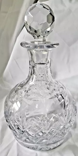 Lead Crystal Cut Glass Whisky/ Spirit Decanter Vintage Heavy New No Box Stunning