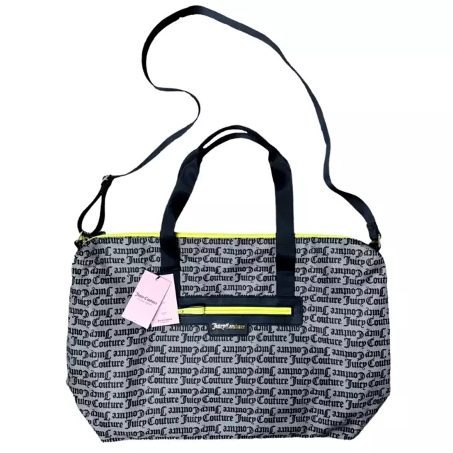 Juicy Couture Lollipop Overnighter x Gothic Logo Black 18”x15”x6.5” Travel Bag