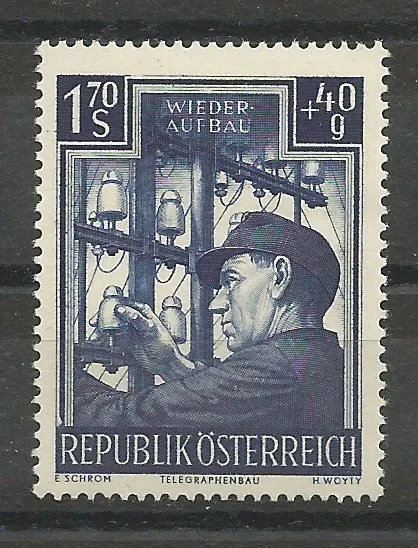 Österreich 1951 Wiederaufbau II 1,70 Schilling + 40 Groschen **