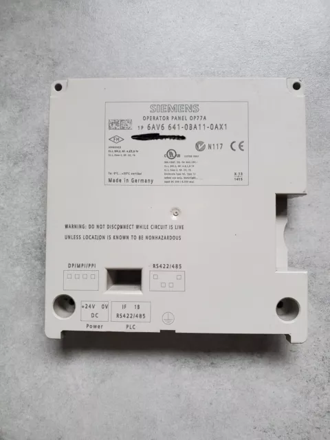 Siemens OP77A 6AV6 641-0BA11-0AX1 Cache arrière A5E00186571 6AV6641-0BA11-0AX1