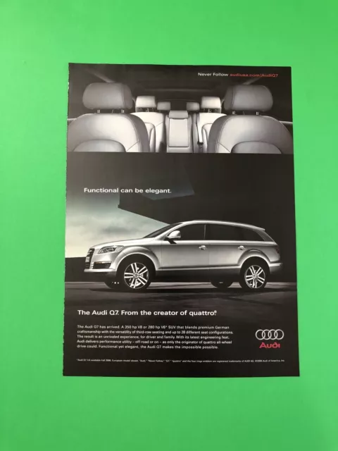 2006 2007 Audi Q7 Vintage Original Print Ad Advertisement Printed