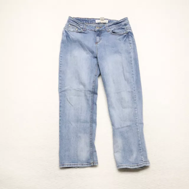 Ruff Hewn Womens Size 6 Blue Cropped Medium Wash Cotton Blend Stretch Denim Jean