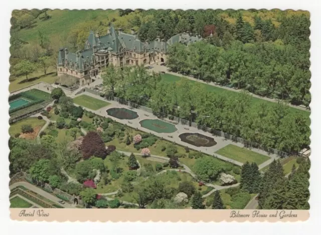 Aerial View Biltmore House And Gardens North Carolina Vintage Postcard