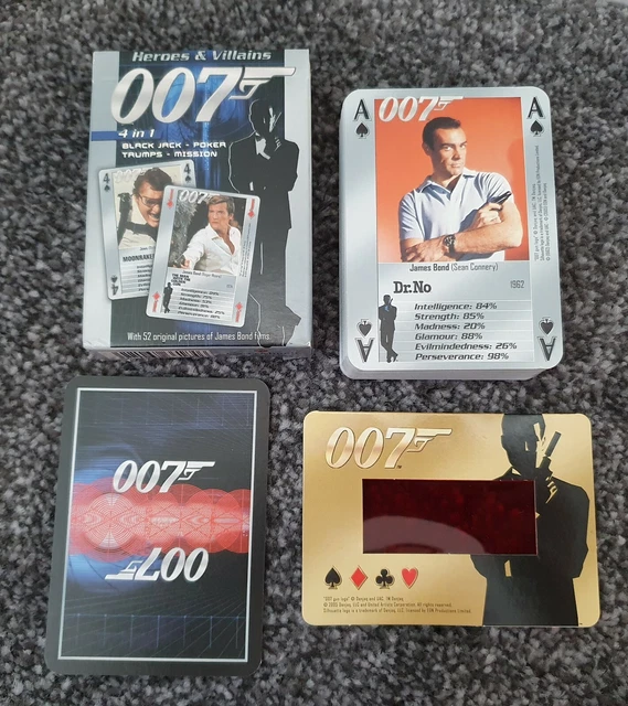 JAMES BOND 007 Heroes Villains Playing Cards Complete With Red Foil