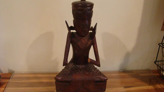 Buddha - Thai Teak? Egyptian Carved Asian Vintage