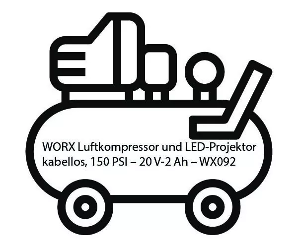 Akku-Kompressor & Flutlicht Worx 20V WX092.9 ohne Akku und