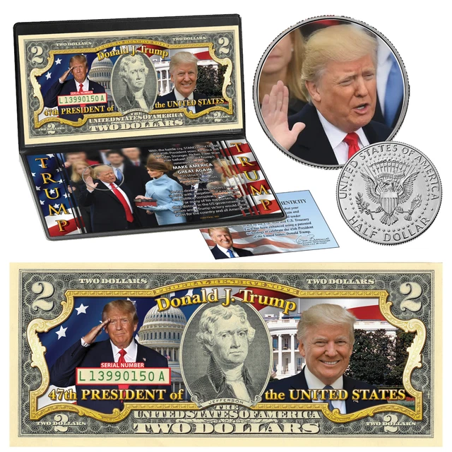 thumbnail image 2 of Donald Trump 2 Dollar Bill Trump Never Surrender Colorized 2 of 12