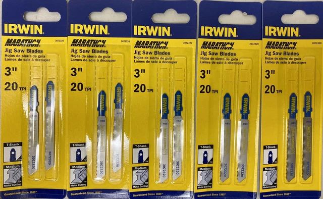 10-Pack IRWIN 3072320 3" 20TPI Jig Saw Blades 2 Per Pack 10 Total Blades