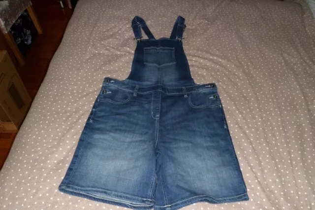 Lovely Ladies Next Denim Shorts Dungarees Size 12 Tall***Bnwt*****New****