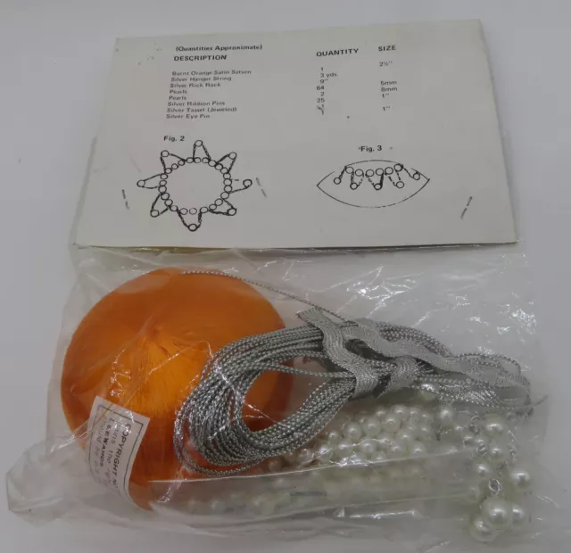 1976 Lee Wards Orange Brilliance Sequin Bead Christmas Ornament Kit SEALED 2