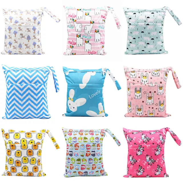 Diaper Nappy Pouch Waterproof Zip Wet Dry Bag Reusable Infant Cloth New for Baby