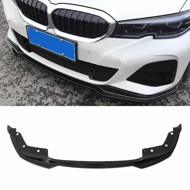 Front Spoiler Lippe Ansatz Sport Optik Schwarz Glanz für BMW 3er G20 G21 M-Paket