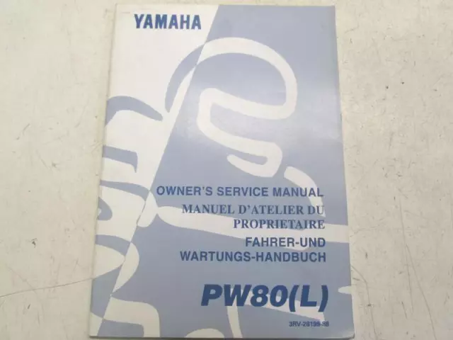 Manuel d'atelier du proprietaire YAMAHA PW 80 1999