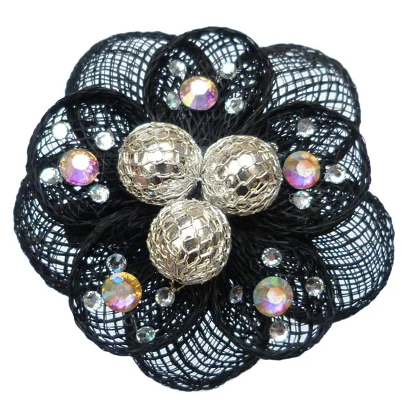 Broche Pince à Cheveux Fleur Violette En Similicuir – Accessoire Cheveux Mariage Soirée
