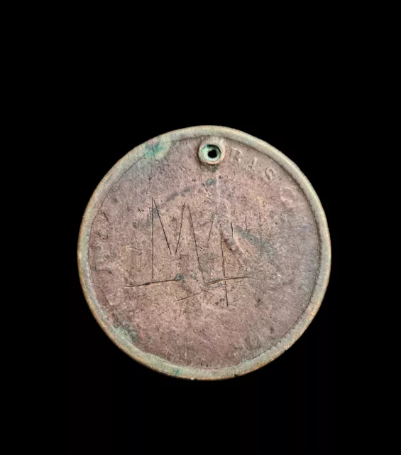 1837 Province of Canada 1 Penny Token Holed Engraved 2