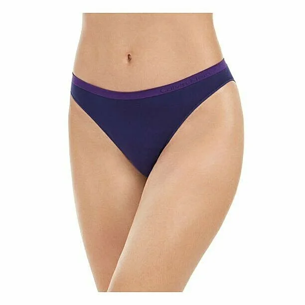 Calvin Klein Shoreline Blue Pure Seamless Thong Panties Underwear QD3544-476