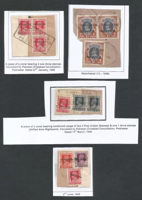 Pakistan Stamps 1947-1948, Local Overprint Peshawar (Used Pakistan Zindabad)