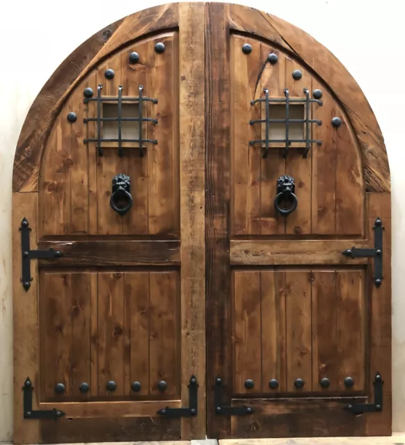 Rustic reclaimed lumber arched/square top door solid wood castle winery U CHOOSE