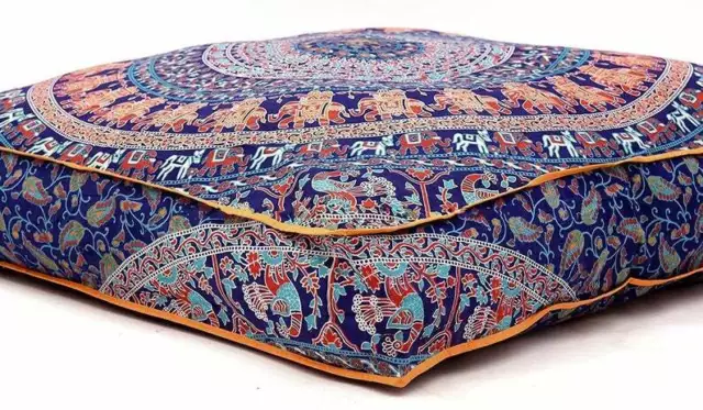 35" Large Multi Indian Mandala Square Floor Pillow Case Cushion Cover Dog Bed