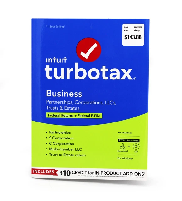 NEW Intuit Turbotax Business Tax Year 2022 Federal Returns & E-file CD +Download NEW Intuit Turbotax Business Tax Year 2022 Federal Returns & E-file CD +Download