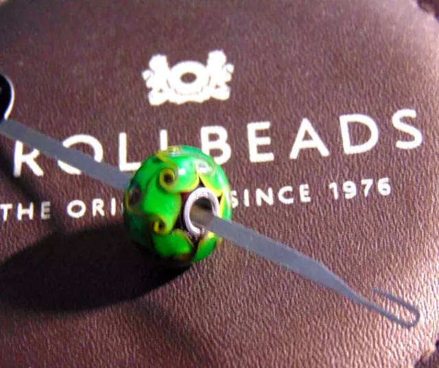 Trollbeads Harlekin Glasbead grün