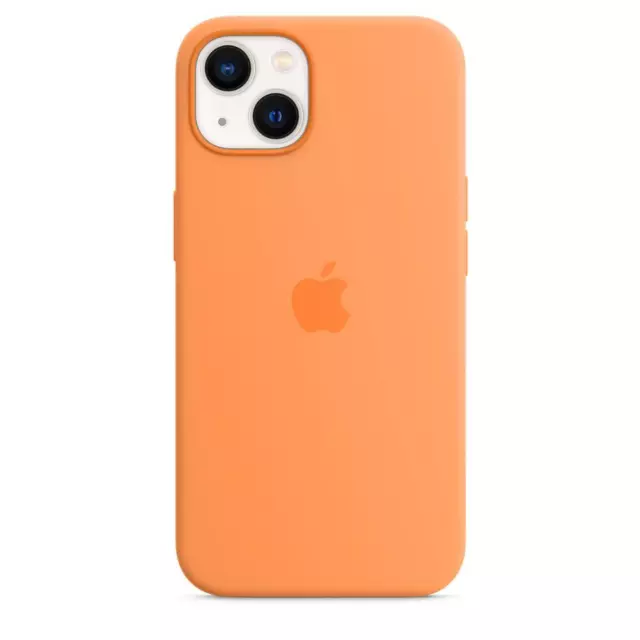 Genuine Apple iPhone 13 Silicone MagSafe Case / Cover - Marigold (Orange)