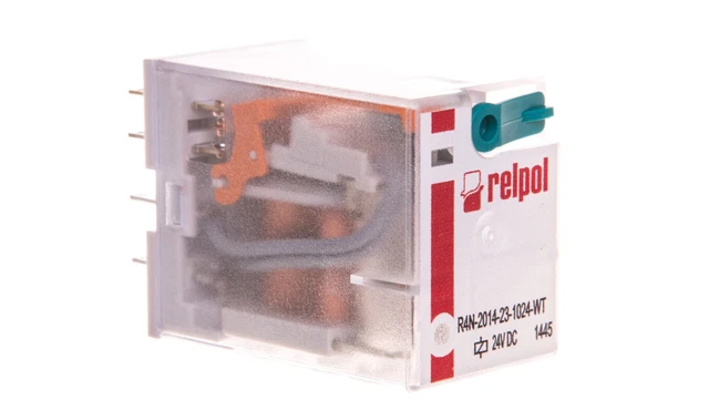 INDUSTRIAL RELAY 4P 24V DC IP40 AgNi R4N-2014-23-1024-WT 860409 /T2AU ...
