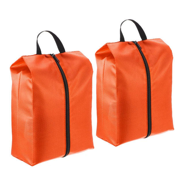 2 pz borse per scarpe da viaggio, borsa per scarpe portatile con cerniera da viaggio, arancione