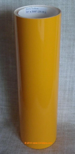 12" x 300" Dark YELLOW Sign VINYL for Cutter PLOTTER Crafts GRAPHIC, NEW 25 ft.
