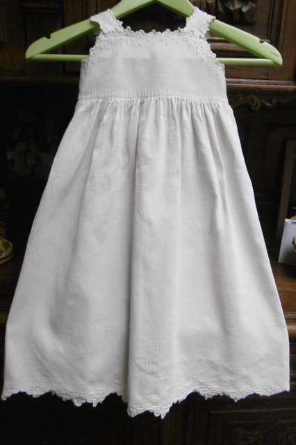 Robe Ancienne Pour Poupée Emile Jumeau - Dentelle Brodée Main - Vintage