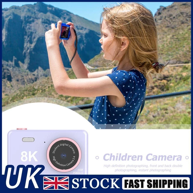 80MP 2.4 inch HD Screen Kids Digital Video Photo Camera with 32GB Card (Purple)