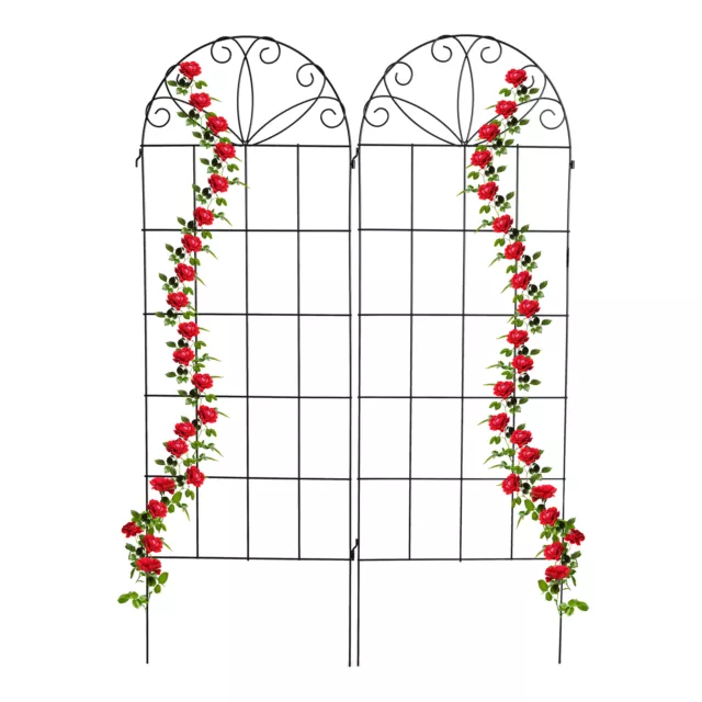 Rankgitter Metall Blumenspalier 2er Set Rosenkletterhilfe Spalier Rosengitter