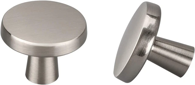 20 Pack Brushed Nickel Cabinet Knobs round Drawer Knobs Mushroom Door Knobs Soli