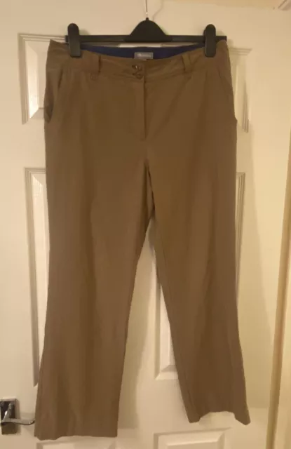 Womens Rohan UK 14 Crossovers Hiking Walking Trousers 31” L Tan Brown Vgc B2