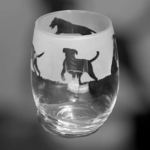 CANE CORSO Frieze Boxed 36cl Clear Crystal Stemless Wine / Water Glass