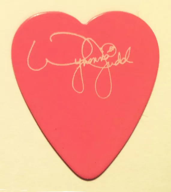 The Judds Wynonna Judd Signature Pink Heart Single-Sided Guitar Pick - 1987 Tour