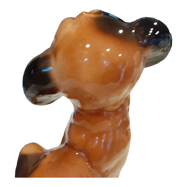 Vtg Royal Copley Dog Puppy Figurine Large Brown Black 9 in Beagle Hound Puppy 6